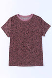 Animal Print Round Neck Short Sleeve T-Shirt - Trendsi - Flyclothing LLC