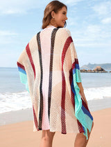 Openwork Color Block Plunge Cover-Up - Trendsi - Flyclothing LLC