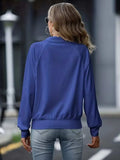 Zip Up Collared Neck Raglan Sleeve Jacket - Trendsi - Flyclothing LLC
