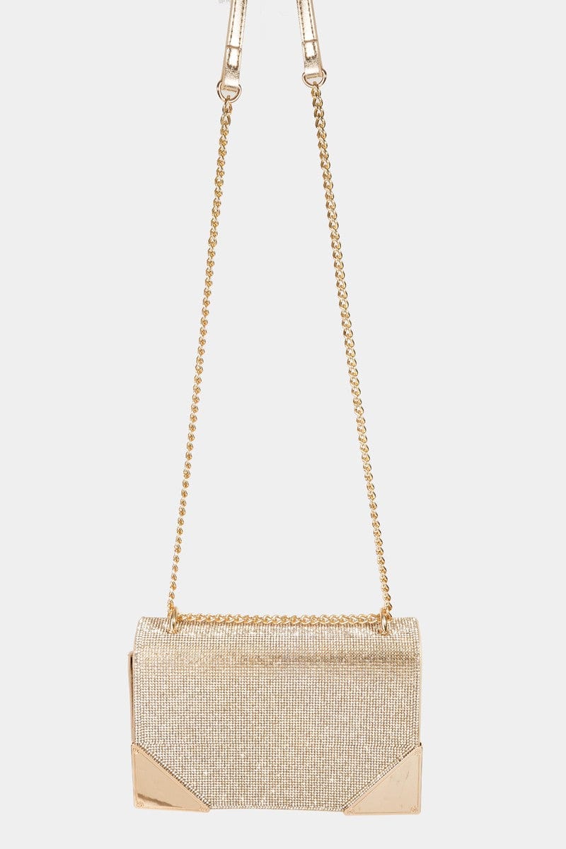 Fame Rhinestone Studded Rectangle Crossbody Bag - Trendsi