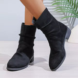 Point Toe Block Heels Boots - Trendsi - Flyclothing LLC