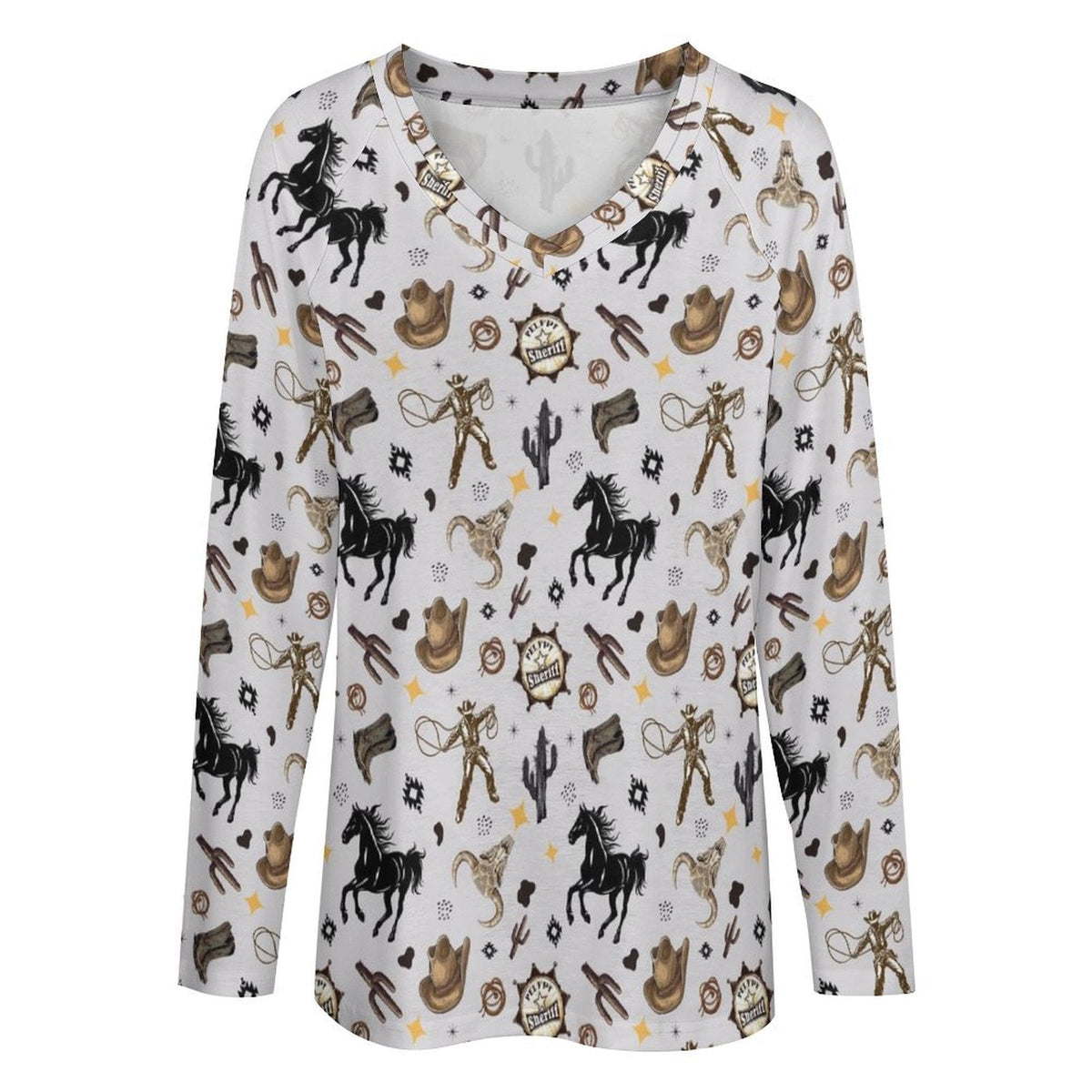 Baha Ranch Western Print Long Sleeve Top - Baha Ranch Western Wear - Flyclothing LLC