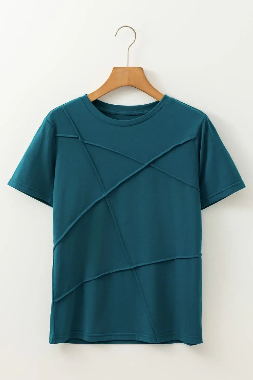 Round Neck Short Sleeve T-Shirt - Trendsi - Flyclothing LLC