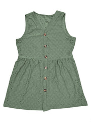 Full Size Eyelet Button Up V-Neck Tank - Trendsi