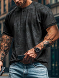 Men's Full Size Round Neck Short Sleeve T-Shirt Plus Size - Trendsi