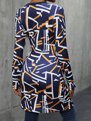 Geometric Surplice Long Sleeve T-Shirt - Trendsi