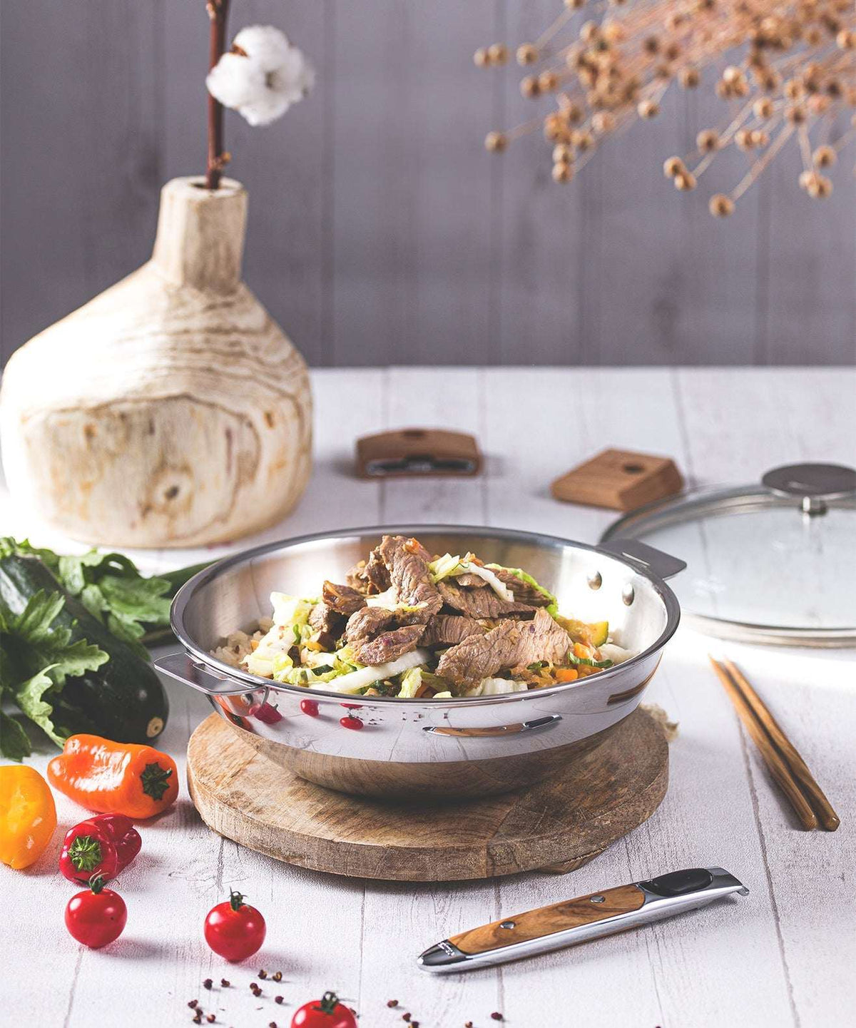 Stainless Steel Wok - Casteline Collection - CRISTEL USA - Flyclothing LLC
