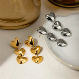 Stainless Steel Heart Earrings - Trendsi