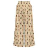 Baha Ranch Country Girl Floral Horse High Waisted Wide Leg Pants