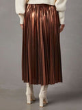 Pleated Midi Skirt - Trendsi