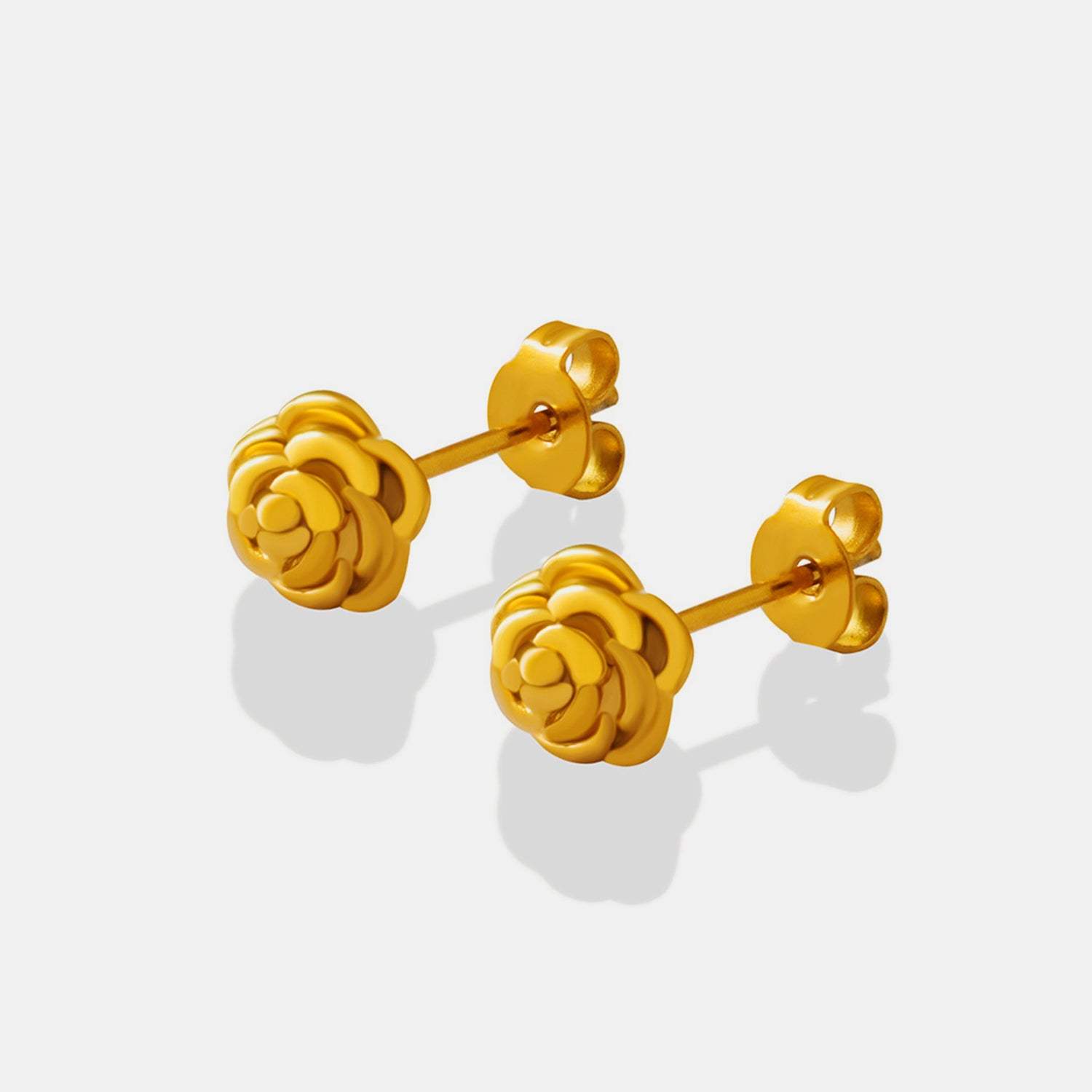 Titanium Steel Rose Stud Earrings - Trendsi - Flyclothing LLC