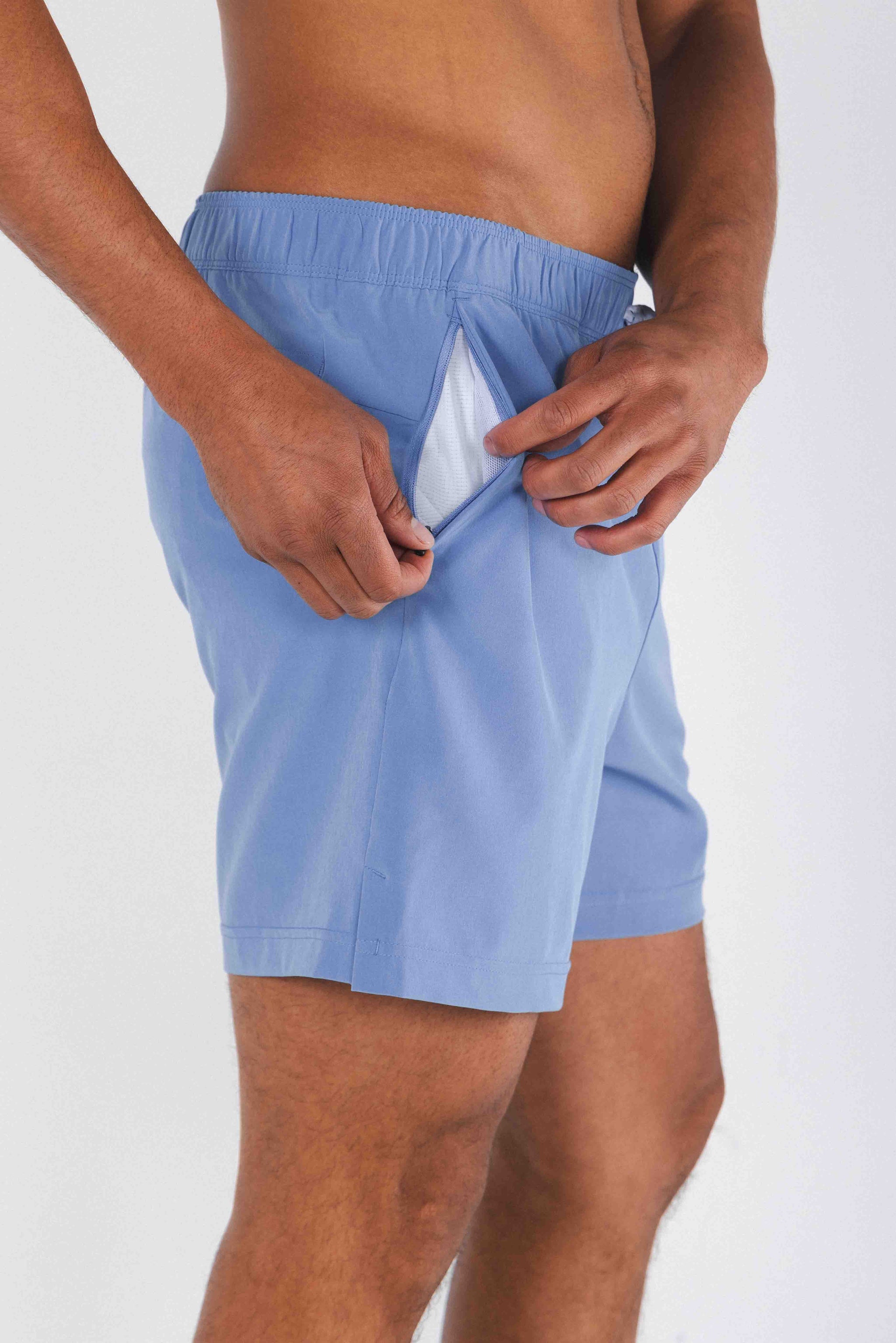 The Belly Flop | Blue and Green Ball Hammock® Pouch 5" Swim Trunks - Shinesty - Flyclothing LLC
