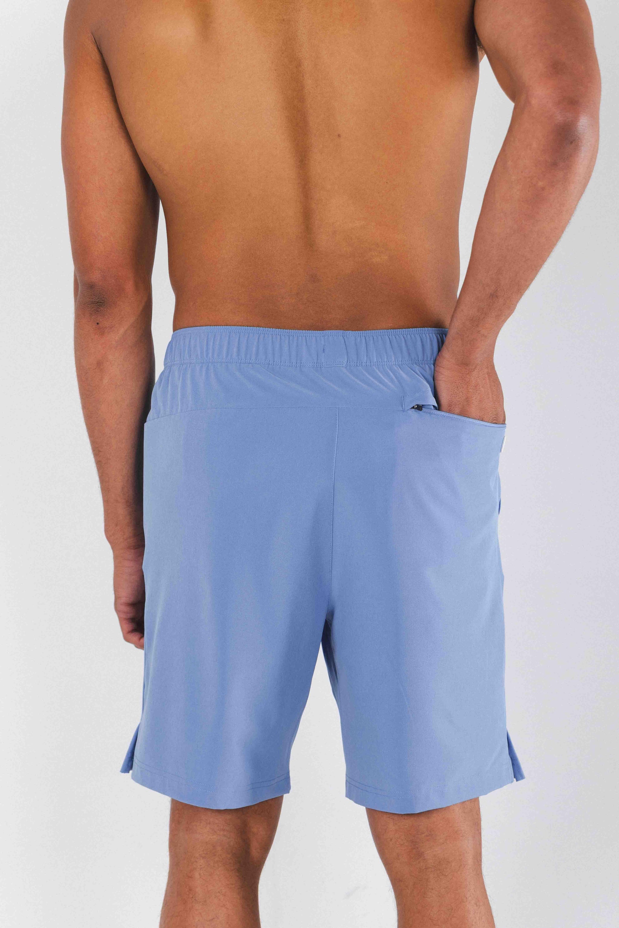 The Belly Flop | Blue and Green Ball Hammock® Pouch 8" Swim Trunks - Shinesty - Flyclothing LLC