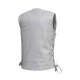 Beryl - Women's Motorcycle Leather Vest - White - First Manufacturing Company - Flyclothing LLC