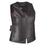 Betty- Ladies Premium Leather Vest - Unik Just for Bikers - Flyclothing LLC