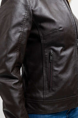 Beverly Women's Perforated Faux Leather Scooter Jacket