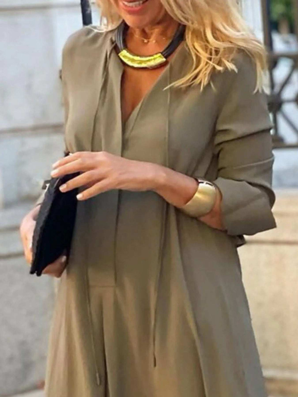 Full Size Solid Color Maxi Shirt Dress Plus Size - Trendsi - Flyclothing LLC