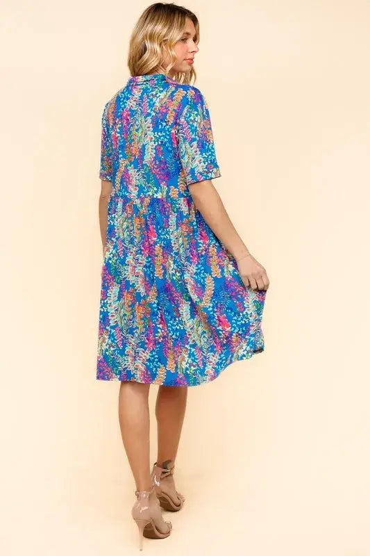 Haptics Johnny Collar Babydoll Dress with Side Pockets - Trendsi - Flyclothing LLC