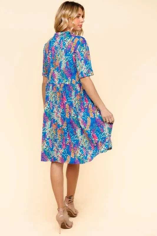 Haptics Johnny Collar Babydoll Dress with Side Pockets - Trendsi - Flyclothing LLC