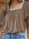 Square Neck Puff Sleeve Top - Trendsi - Flyclothing LLC
