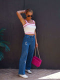 Embroidered Straight Jeans with Pockets - Trendsi - Flyclothing LLC