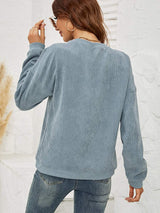 Round Neck Dropped Shoulder THE HELL I WON'T Graphic Sweatshirt - Trendsi - Flyclothing LLC