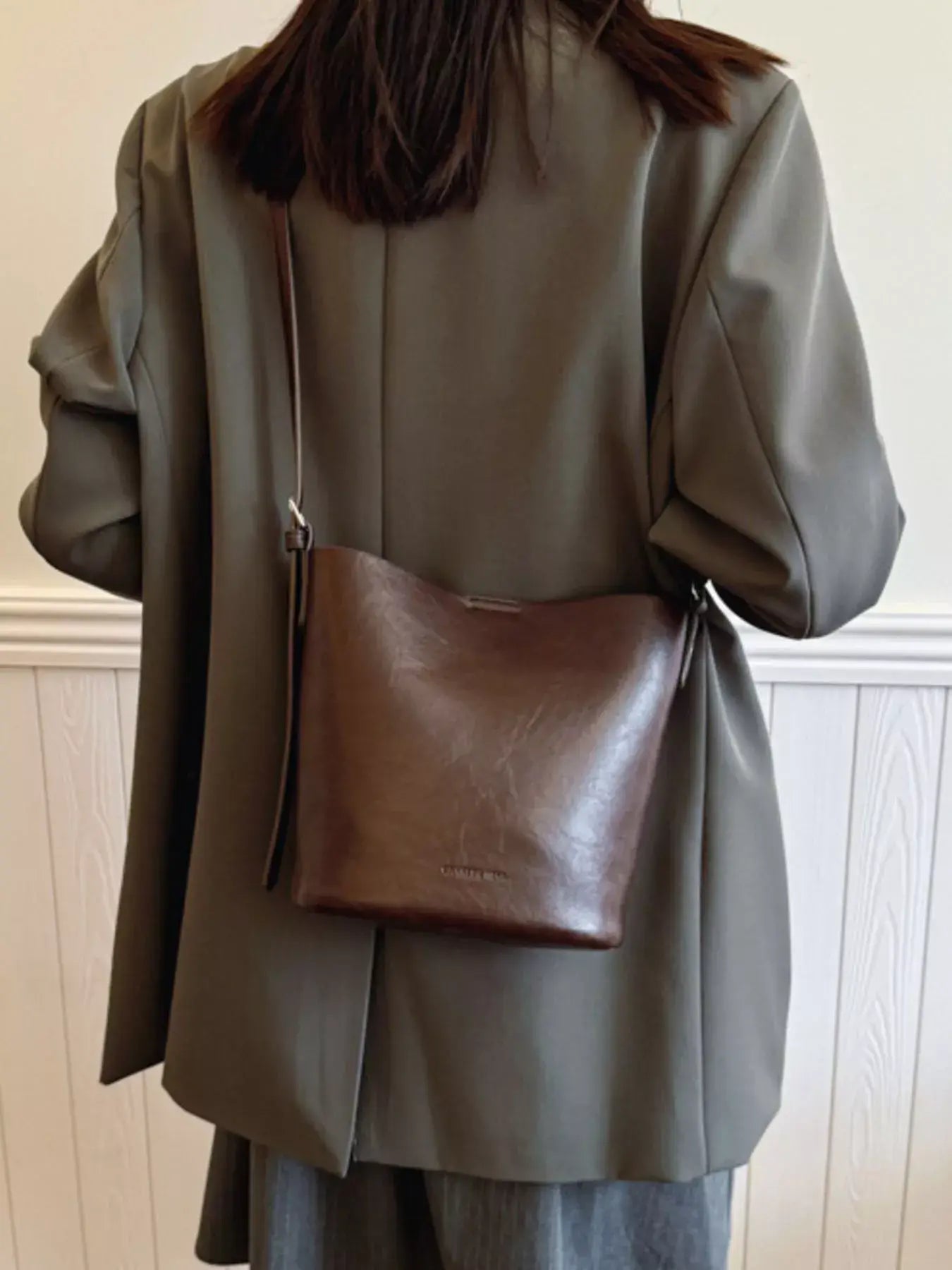 Vintage Style Bucket Crossbody Bag - Trendsi - Flyclothing LLC