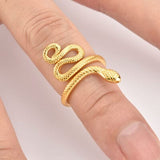 925 Sterling Silver Snake Shape Ring - Trendsi