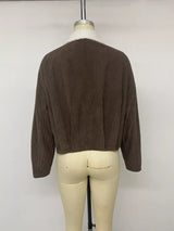 Contrast Sherpa Collar Corduroy Zip Up Jacket - Trendsi - Flyclothing LLC