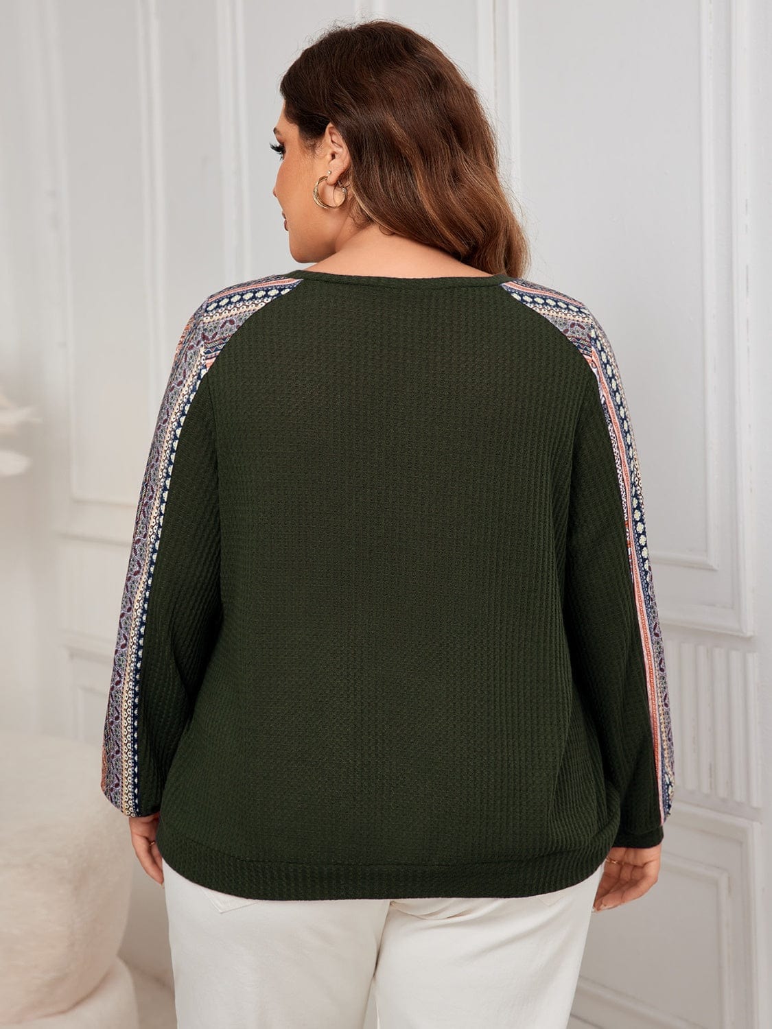 Plus Size Printed Long Sleeve Sweatshirt - Trendsi