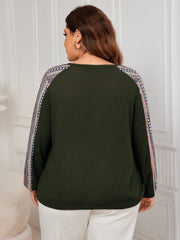 Plus Size Printed Long Sleeve Sweatshirt - Trendsi