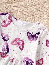 Children's Butterfly Print Top and Flare Pants Set - Trendsi - Flyclothing LLC