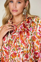 Double Take Full Size Printed Button Up Long Sleeve Shirt - Trendsi - Flyclothing LLC