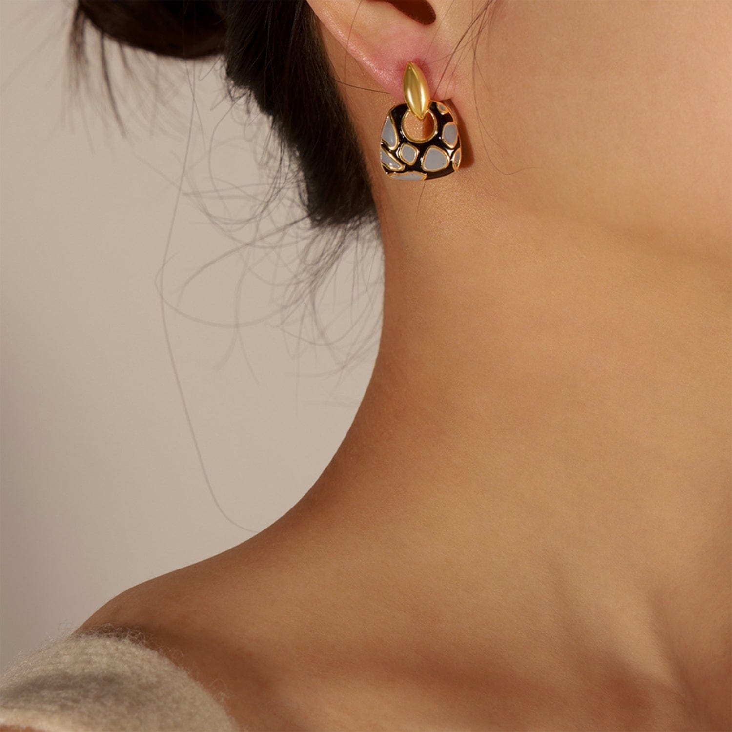 Copper Oil Drip Earrings - Trendsi