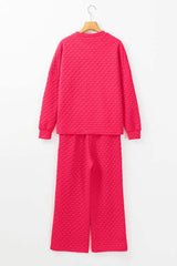High-Low Round Neck Top and Pants Set - Trendsi - Flyclothing LLC
