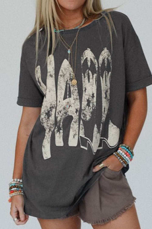 YALL Cowboy Boots Graphic Short Sleeve T-Shirt - Trendsi - Flyclothing LLC