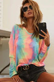 BiBi Tie Dye French Terry Long Sleeve Knit Top - Trendsi - Flyclothing LLC