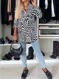 Animal Print Long Sleeve Blazer - Trendsi - Flyclothing LLC