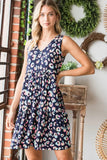 Heimish Full Size Leopard V-Neck Ruffled Tank Dress - Trendsi