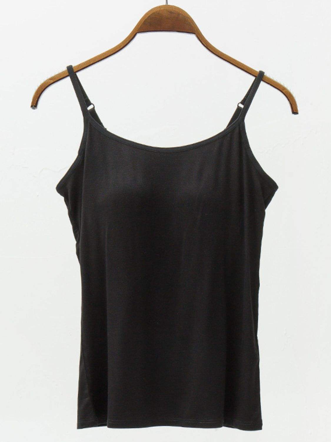 Full Size Adjustable Strap Modal Cami with Bra - Trendsi - Flyclothing LLC