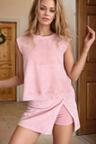 Mineral Wash Cotton Tank Top and Slit Skort Set - Trendsi