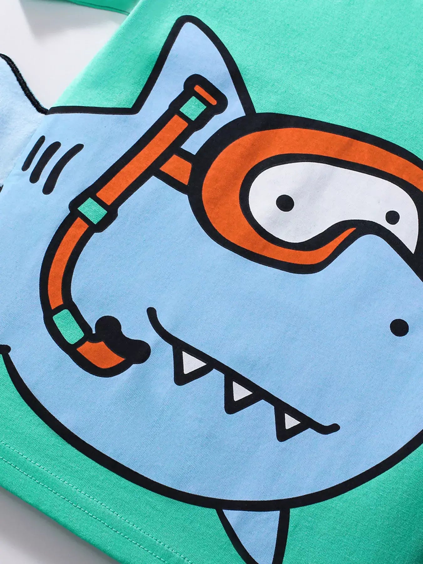 Children's Cartoon Shark Short Sleeve T-Shirt - Trendsi - Flyclothing LLC