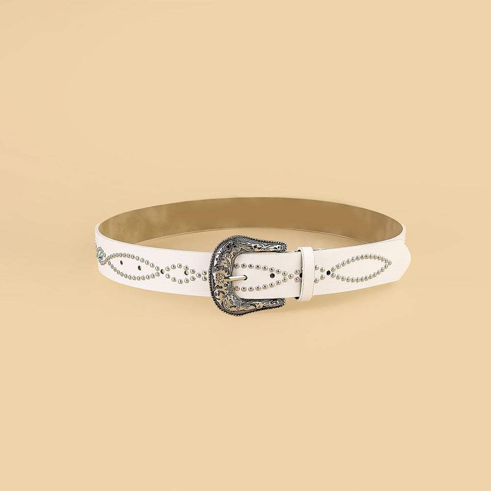 PU Leather Rhinestone Belt - Trendsi - Flyclothing LLC