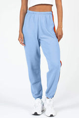 Contrast Striped Elastic Waist Active Pants - Trendsi - Flyclothing LLC