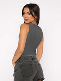 Round Neck Cropped Tank - Trendsi - Flyclothing LLC
