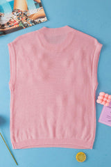 Crochet Flower Round Neck Sweater Vest - Trendsi - Flyclothing LLC
