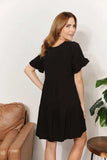 Mandy V-Neck Flounce Sleeve Tiered Dress - Trendsi - Flyclothing LLC