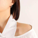 Titanium Steel Geometric Huggie Earrings - Trendsi - Flyclothing LLC