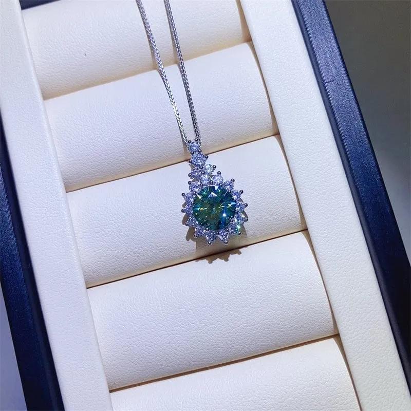 3 Carat Moissanite 925 Sterling Silver Pendant Necklace - Trendsi