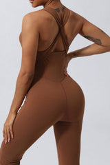 Crisscross Wide Strap Sleeveless Jumpsuit - Trendsi - Flyclothing LLC